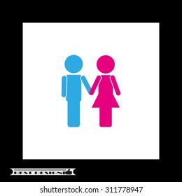 man holding hand woman