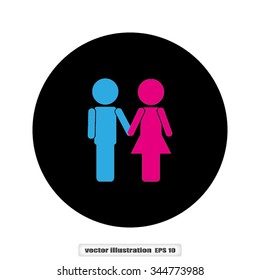 man holding hand woman