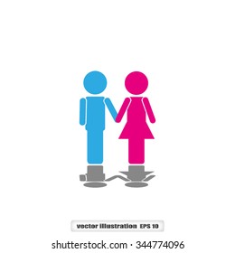 man holding hand woman