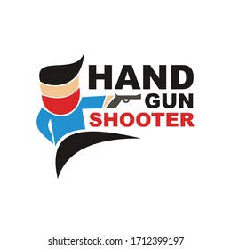 the man holding handgun design vector