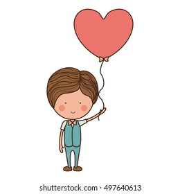 man holding heart shaped balloon