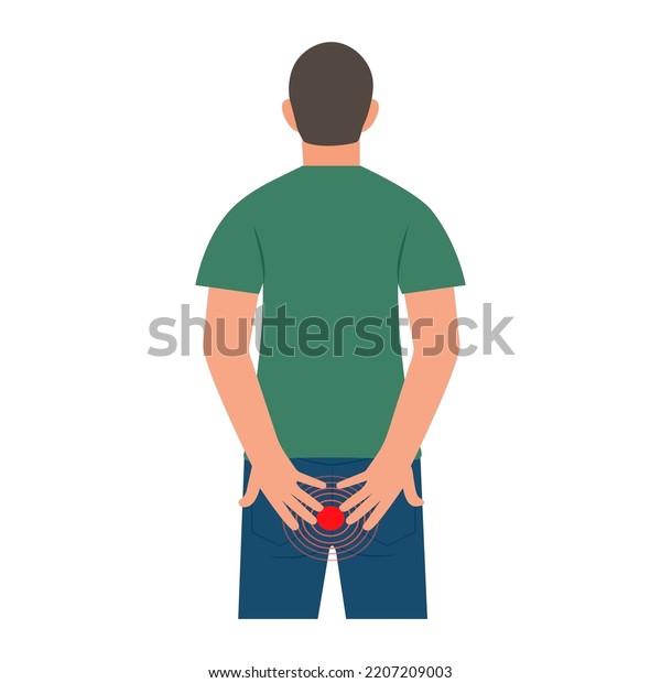 Man Holding Her Bottom Boy Suffers Stock Vector (Royalty Free