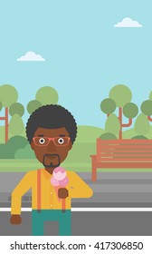 Man holding icecream.