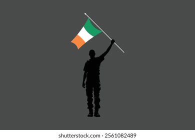 A Man holding an Ireland flag, Ireland flag vector graphic, Ireland country flag is a symbol of freedom, National Ireland flag, vector illustration
