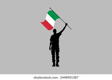 A Man holding an Italy flag, National Italy flag, Italian flag, Vector Illustration
