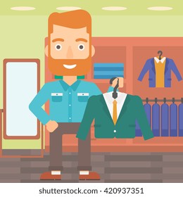 Man holding jacket.