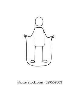 Man holding jumping rope.