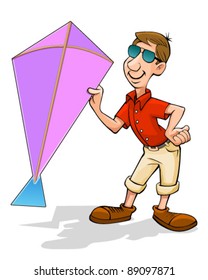 Man holding kite
