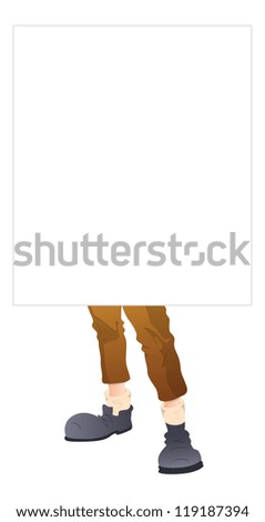 Man Holding Large White Board