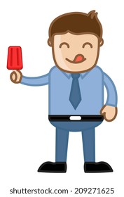 Man Holding a Lolly Ice Cream