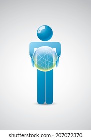Man holding a magic sphere