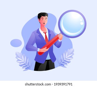 a man holding a magnifying glass