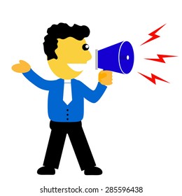 Man Holding Megaphone 
