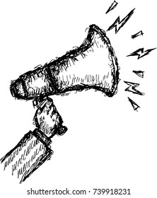 Man holding megaphone
