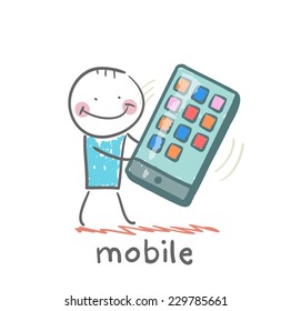 man holding a mobile that rings