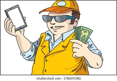  Hombre con dinero en sus manos 
