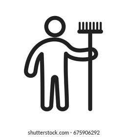 Man Holding Mop