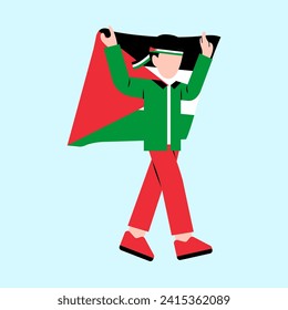 A Man Holding Palestine Flag