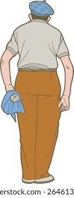 Man Holding Petanque Balls – Vintage Style Illustration of French Boules Player
