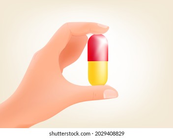Mann, der die Pille in der Hand hält