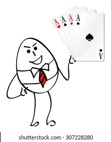 Man holding playing cards