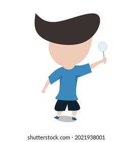 a man holding a racket in a vector shape.suitable for various purposes