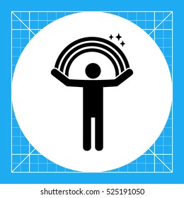 Man Holding Rainbow Icon