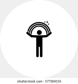 Man Holding Rainbow Icon