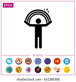 Man Holding Rainbow Icon