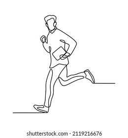 man holding reading book oneline continuous single line art editable handdrawn