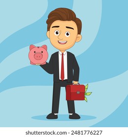 Mann mit roter Budget-Aktentasche