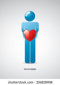 Man holding the red heart
