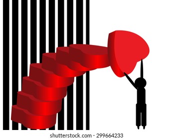 Man holding red heart