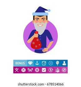 Man holding sack with gifts