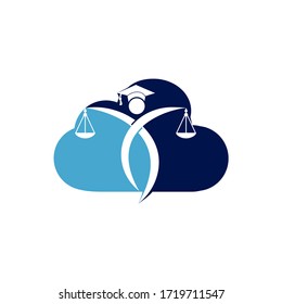 Man Holding Scales of Justice Logo. Law and Attorney Logo Design.
