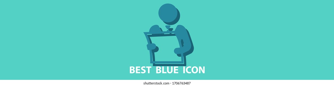 man holding a sheet of paper icon.