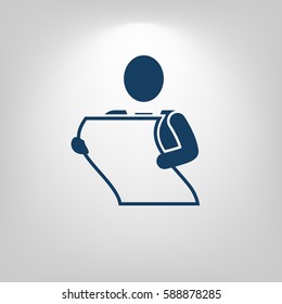 Man Holding Sheet Paper Vector Icon Stock Vector (Royalty Free ...