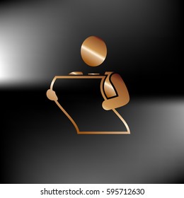 man holding a sheet of paper vector icon