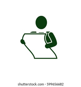 Man Holding A Sheet Of Paper Vector Icon