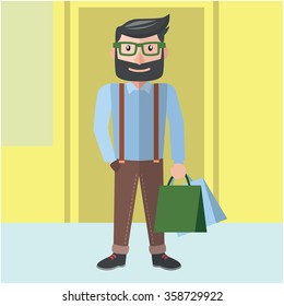 Man holding shopping bag
