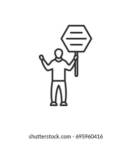 Man holding sign