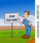 Man holding signboard