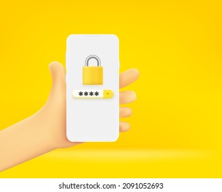 Hombre portando un smartphone con tarjeta de seguridad
