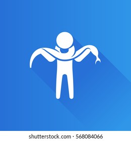 Man holding snake icon in Metro user interface color style. Zoo posing photo