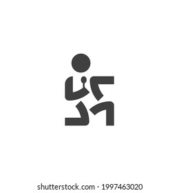 Man holding spoon icon vector illustration template