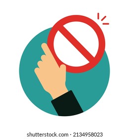 Hombre sosteniendo la señal de paro. Vector.