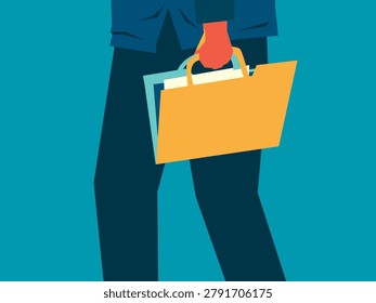 Man Holding Suitcase with Folder Inside