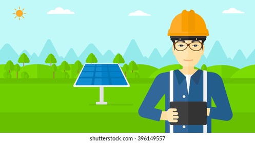 Man holding tablet computer.