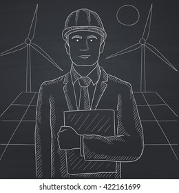 Man holding tablet computer.