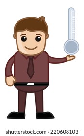 Man Holding a Thermometer